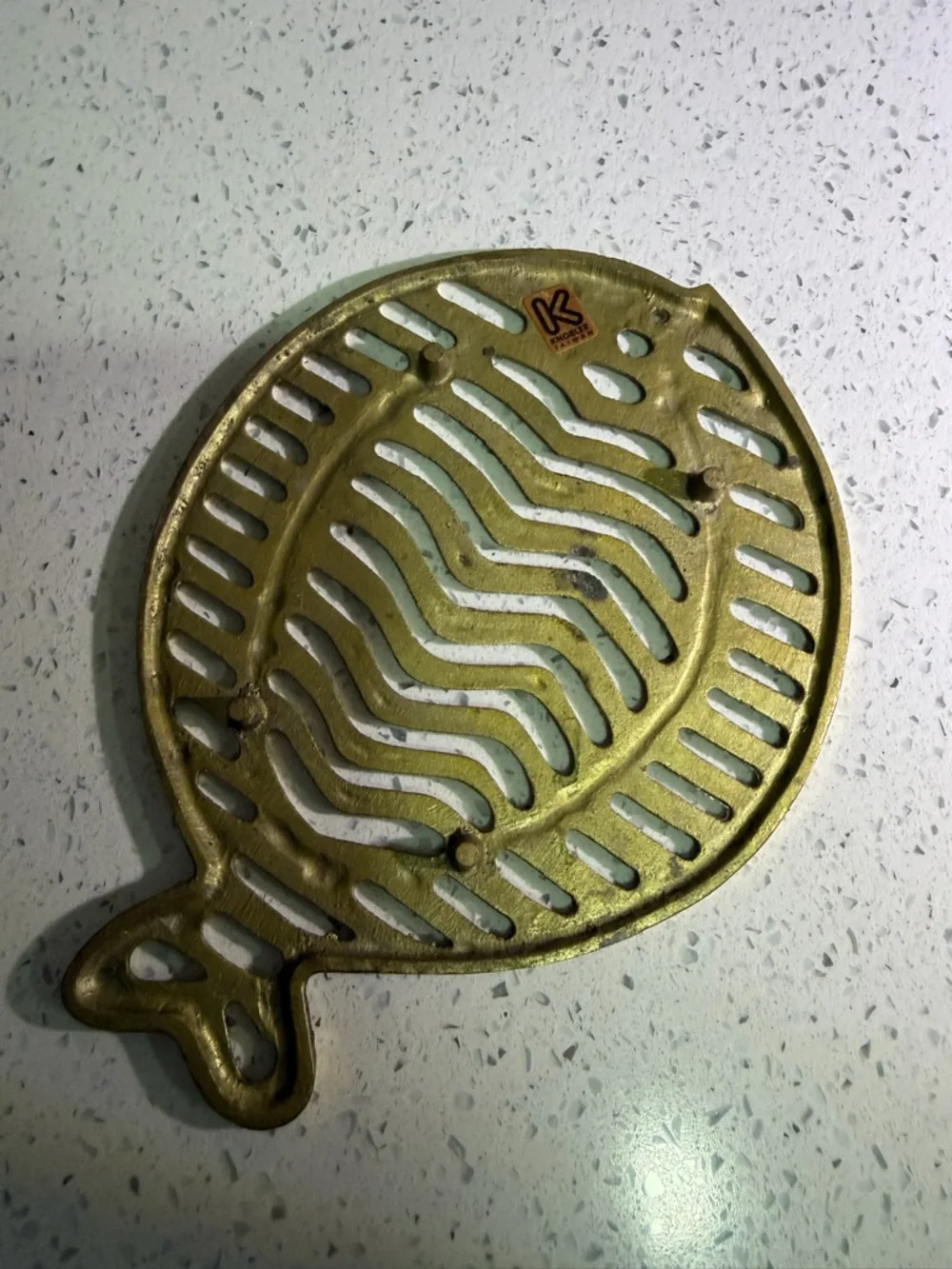 vintage brass fish trivet